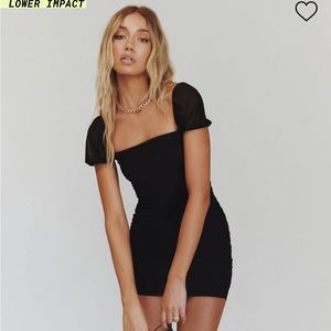 Charvi Black Mesh Mini Dress princess polly